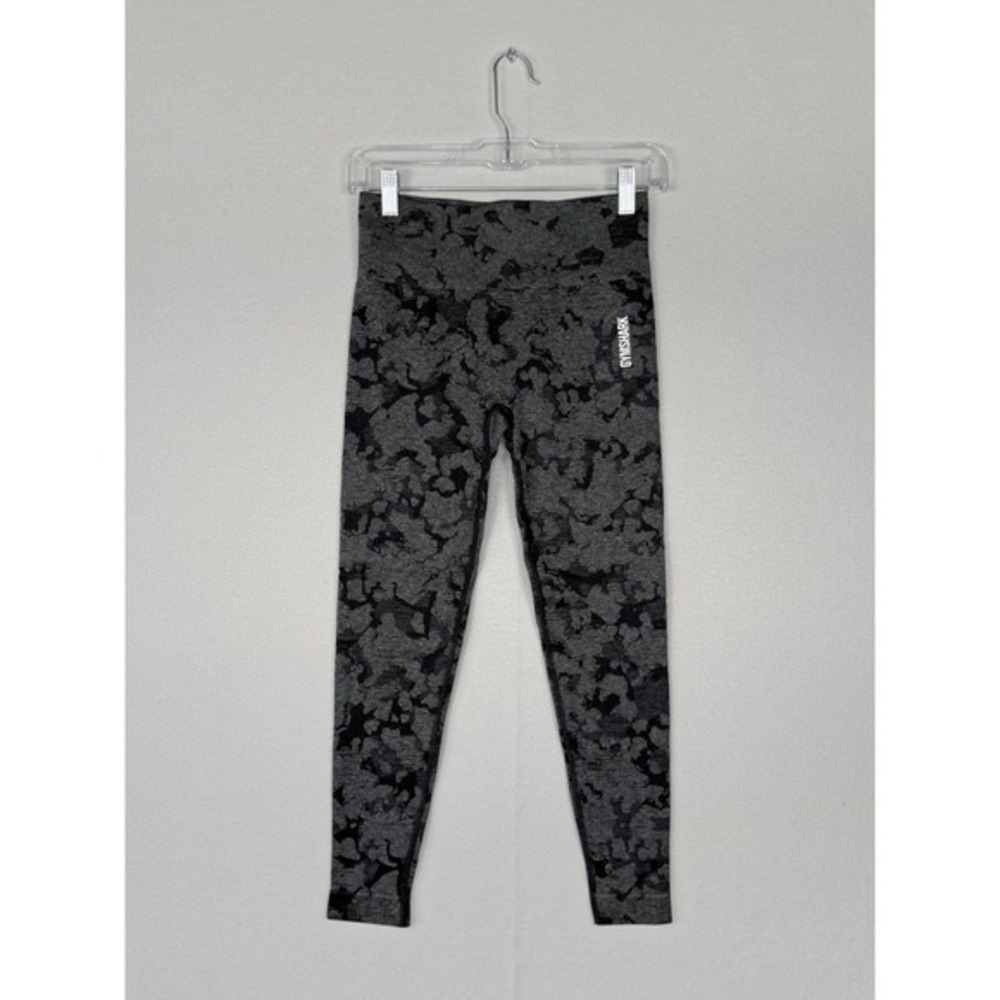 Gymshark Adapt Camo Seamless Leggings Black Gray M High Rise Activewear Workout